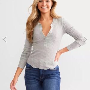 FREE PEOPLE One of the Girls Henley Top
